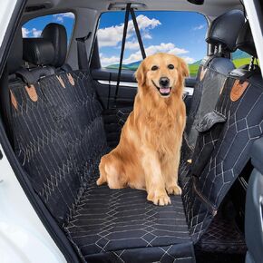 Dog Car Seat Cover for Back Seat, Dog Hammock for Car Seat Protector with Mesh Window Waterproof Nonslip Cars Trucks and SUV, 53" W x 60" L