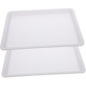 2Pcs Plastic Painting Trays Easy to Clean DIY Art Plates for High Edge Prevent Spills for Watercolor and Pigment Use for Creative Projects
