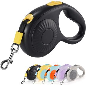 JSXD 360° Tangle-Free Retractable Dog Leash with One-Handed Brake, Pause, Lock, 10 ft Strong Nylon Tape Pet Walking Leash,Suitable for Cats, Small and Medium Dogs up to 66 lbs (Purple, 10 ft)