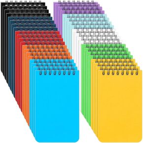 120 Pack Small Spiral Notebooks 3 x 5" Wirebound Top Spiral Memo Pads 60 College Ruled Notebook and 60 Blank Unlined Pocket Journals Note Pads Assorted Memo Books Bulk