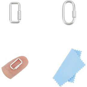 UNICRAFTALE 2Pcs 925 Sterling Silver Carabiner Clasp Oval Screw Carabiner Lock Screw Lock Clip Clasps Key Carabiner Clasp Metal Keychain Clip Hook Quick Link for Jewelry Making Handbag DIY Accessory