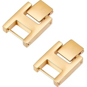 WEBEEDY 2 PCS Gold Watch or Bracelet Fold Over Clasp Stainless Steel Watch Extension Clasp Square Metal Strap Replacement Accessories for Jewelry Making Women DIY Craft Supply,2.4x1.6cm/0.9x0.6