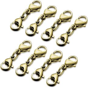 8 Pcs Double Lobster Clasps Necklace Bracelet Clasp Connector Double Opening Jewelry Clasps for Jewelry Making, Black