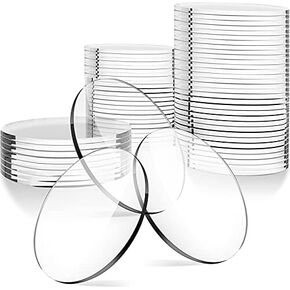 Tenare 100 Pcs Round Acrylic Blanks Clear Circles Acrylic Discs Sheet Blank Transparent Discs for DIY Christmas Decor and Craft Projects, 1.18 Inch