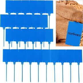 200 PCS Plastic Tags for Labeling Waterproof Plastic Shipping Tags, Writable Big Sign Tie Label Hanging Tag with Sealing Strap for Logistics Use Luggage Tag(Blue, 2.36 x 3.97 Inch)