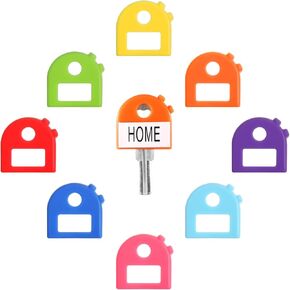 16 Pcs Colored Key Covers Cap Key Identifiers Key Protector with Blank White Cardstock Labels for Most Keys with Blank & Printed Labels