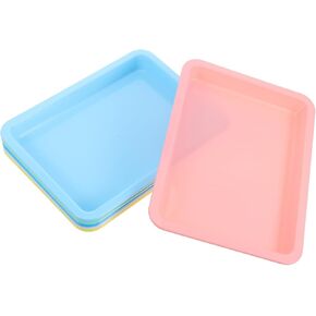 Homoyoyo 6pcs Plastic Art Trays Lightweight Activity Serving Trays for Crafts Painting DIY Projects Smooth Surface Organizer for Art Classes and Family Fun