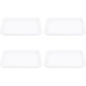 DOITOOL 4pcs Plastic Serving Trays Food Grade School Painting Experiment Trays Boys and Girls Art Supplies Nestable Easy to Clean Random Color