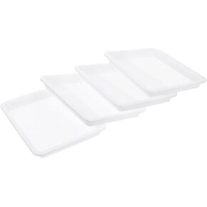 Angoily 4pcs Food Grade Plastic Serving Tray Lids Snack Trays for Boys and Girls School Painting Nesting Storage Easy Clean Random Color