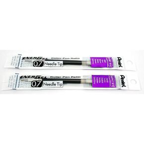 2 Pk Pentel LRN7-V EnerGel Refills, 0.7 mm Medium Needle Tip, Violet