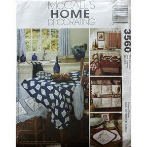 McCall's 3560 Home Decorating Sewing Pattern Curtains Towel Potholders Apron