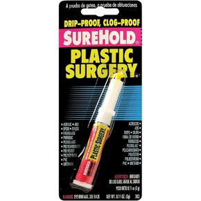 Plastic Surgery Glue - Liquid Bonder for PVC, Wood, Metal & Mirror, Furniture Repair Cyanoacrylate Adhesive - Glue Gel Control - 3 Gram, Pack of 6