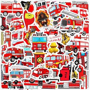 BELLSCHE 60 Pcs Garbage Truck Stickers Decals for Kids Boys Girls, Cute Garbage Truck Stickers Waterproof for Water Bottle Laptop Skateboard Helmet Luggage, Vinyl Garbage Truck Stickers Pack
