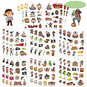 321pcs Pirate Stickers for Kids - Waterproof Adventure Decals for Boys & Girls, Treasure Maps, Skull & Ships - Perfect for Scrapbooks, Laptops, Party Favors (Pirate Stickers)