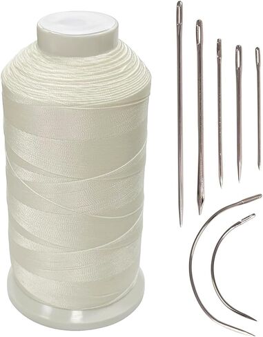 Haobase Bonded Nylon Sewing Thread 1500 Yard T70#69 for Leather, Bag, Shoes, Canvas, Upholstery with Sewing Needles Kit (White) in Saudi Arabia