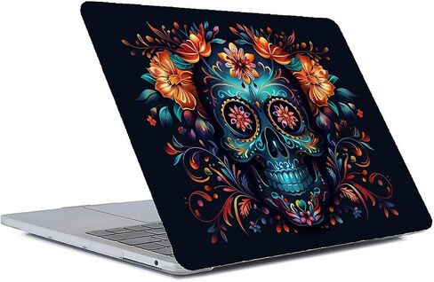 Compatible with MacBook Air 13 inch Case 2020 2021 M1 A2337 A2179 A1932, Plastic Hard Shell Case for Mac Air 13 with Touch ID (2018-2021) - Sugar Skull Flowers in Saudi Arabia