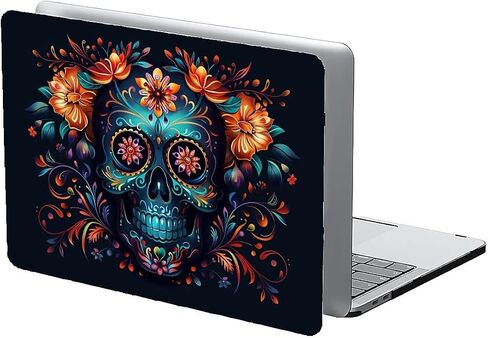 Compatible with MacBook Air 13 inch Case 2020 2021 M1 A2337 A2179 A1932, Plastic Hard Shell Case for Mac Air 13 with Touch ID (2018-2021) - Sugar Skull Flowers in Saudi Arabia
