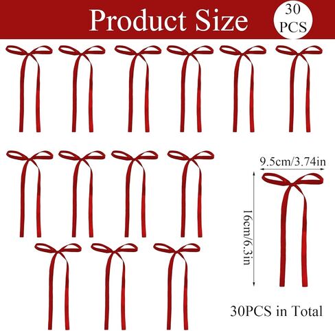 30PCS Bow Cupcake Toppers Bowknot Ribbons Coquette Cake Toppers Bow High Footed Cup Party Decorations Bridal Princess Cake Dessert Picks for Birthday Wedding Party Supplies 4"x6" (Red) in Kuwait