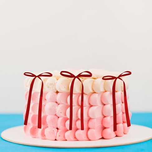 30PCS Bow Cupcake Toppers Bowknot Ribbons Coquette Cake Toppers Bow High Footed Cup Party Decorations Bridal Princess Cake Dessert Picks for Birthday Wedding Party Supplies 4"x6" (Red) in Kuwait