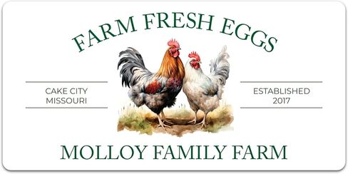 Custom Egg Carton Labels - Personalized Egg Carton Stickers for Farm Fresh Eggs - Made in USA (20-2500 Labels) (Watercolor Chicken) in Saudi Arabia