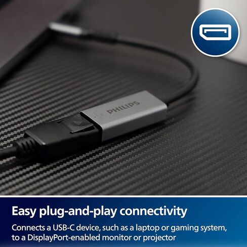 محول فيليبس USB C إلى HDMI، النوع C، 60 هرتز، أحادي الاتجاه، تصميم مضغوط، يعمل مع أجهزة التلفاز الذكية، روكو، فاير ستيك، بلو راي، أجهزة البث، الشاشات، أجهزة العرض، أسود، SWU7114A/27 in Saudi Arabia