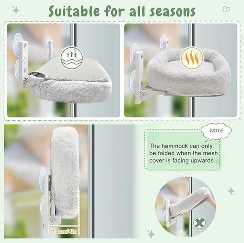 Sinai Cordless Window Terch- شملت الغرفة الذاتية مع النعناع البري ، مقعد أرجوحة قابلة للطي مع غطاء سرير وسادة ، إطار معدني متين ، أكواب شفط قوية للقطط الداخلية الكبيرة ، تصميم لتوفير الفضاء. in Saudi Arabia