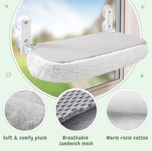 Sinai Cordless Window Terch- شملت الغرفة الذاتية مع النعناع البري ، مقعد أرجوحة قابلة للطي مع غطاء سرير وسادة ، إطار معدني متين ، أكواب شفط قوية للقطط الداخلية الكبيرة ، تصميم لتوفير الفضاء. in Saudi Arabia