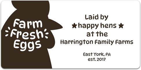 Custom Egg Carton Labels - Personalized Egg Carton Stickers for Farm Fresh Eggs - Made in USA (20-2500 Labels) (Watercolor Chicken) in Saudi Arabia
