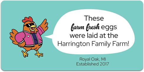Custom Egg Carton Labels - Personalized Egg Carton Stickers for Farm Fresh Eggs - Made in USA (20-2500 Labels) (Watercolor Chicken) in Saudi Arabia