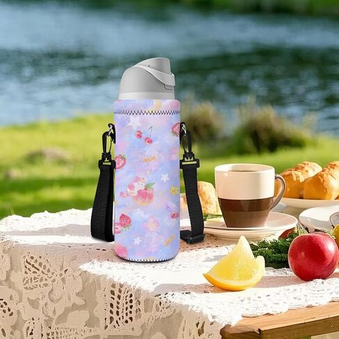 AUPET زجاجة مياه حبال حقيبة الناقل كم Crossbody، معزول النيوبرين زجاجة حامل غطاء الحقيبة 500ML/17oz مع حزام الكتف للبنين الفتيات النساء الرجال in Saudi Arabia