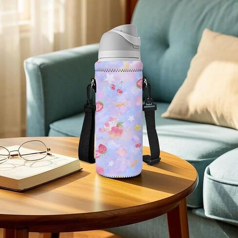 AUPET زجاجة مياه حبال حقيبة الناقل كم Crossbody، معزول النيوبرين زجاجة حامل غطاء الحقيبة 500ML/17oz مع حزام الكتف للبنين الفتيات النساء الرجال in Saudi Arabia
