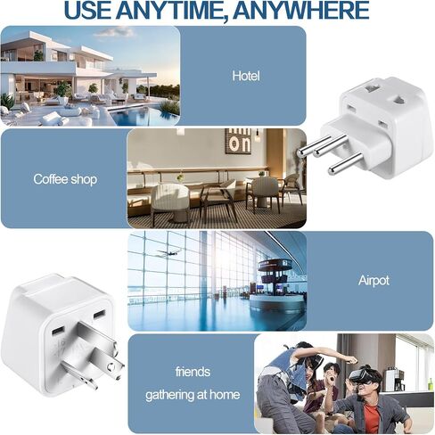 US to Argentina and Uruguay Travel Adapter,Plug for USA/Universal to Brazil/Australia,Power Plugs Pack of 2，Black in Saudi Arabia