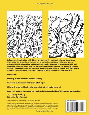 Street Art Unlocked: Creative Street Art Designs to Color, Relax, and Unwind – Perfect for Teens, Adults, and Street Art Enthusiasts in Saudi Arabia