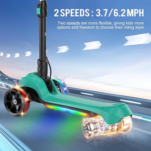 سكوتر كهربائي للأطفال الذين تتراوح أعمارهم بين 3 و 12 عامًا ، سكوتر كهربائي ثلاثي العجلة ، سكوتر كهربائي مع سرعتين ، عمر بطارية طويل ، موسيقى بلوتوث ، عجلات LED وميض ، ارتفاع قابل للتعديل ، هدية للبنين/البنات in Kuwait
