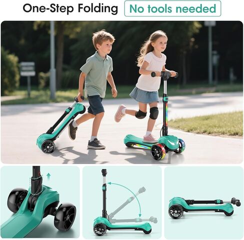 سكوتر كهربائي للأطفال الذين تتراوح أعمارهم بين 3 و 12 عامًا ، سكوتر كهربائي ثلاثي العجلة ، سكوتر كهربائي مع سرعتين ، عمر بطارية طويل ، موسيقى بلوتوث ، عجلات LED وميض ، ارتفاع قابل للتعديل ، هدية للبنين/البنات in Kuwait