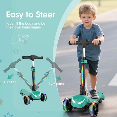 سكوتر كهربائي للأطفال الذين تتراوح أعمارهم بين 3 و 12 عامًا ، سكوتر كهربائي ثلاثي العجلة ، سكوتر كهربائي مع سرعتين ، عمر بطارية طويل ، موسيقى بلوتوث ، عجلات LED وميض ، ارتفاع قابل للتعديل ، هدية للبنين/البنات in Kuwait