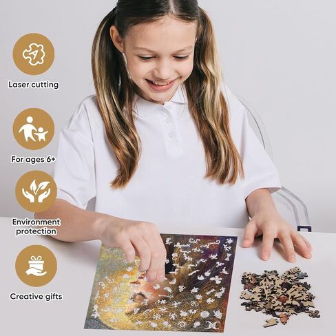 Beauty Bohemia Puzzles for Adults, Wooden Jigsaw Puzzles 300pcs,Medium, Unique Shape Adult Puzzles, Irregular Creative Gift(12.4 x 12.4 in) in Saudi Arabia