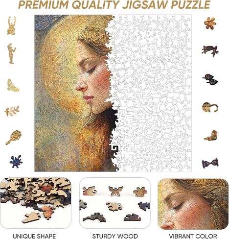 Beauty Bohemia Puzzles for Adults, Wooden Jigsaw Puzzles 300pcs,Medium, Unique Shape Adult Puzzles, Irregular Creative Gift(12.4 x 12.4 in) in Saudi Arabia