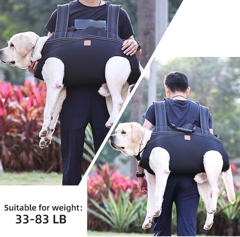 Backpack Carrier for Large Dog Full Body Dog Sling with Handle Dog Lift Harnesses with Reflective STS for Elderly Disabled Dogs in Saudi Arabia