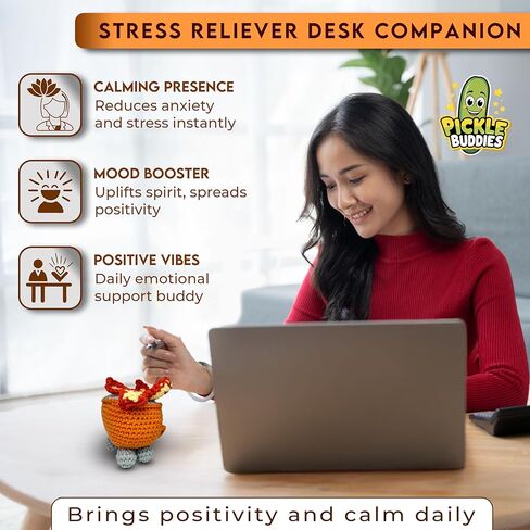 إكسسوارات مكتب النيران الوردي المخلل - الدعم العاطفي - الدعم العاطفي دمى النار يدويًا من الكروشيه اللطيف للقلق والتوتر الدعم العاطفي الدعم العاطفي ديكور مكتب الكروشيه in Kuwait