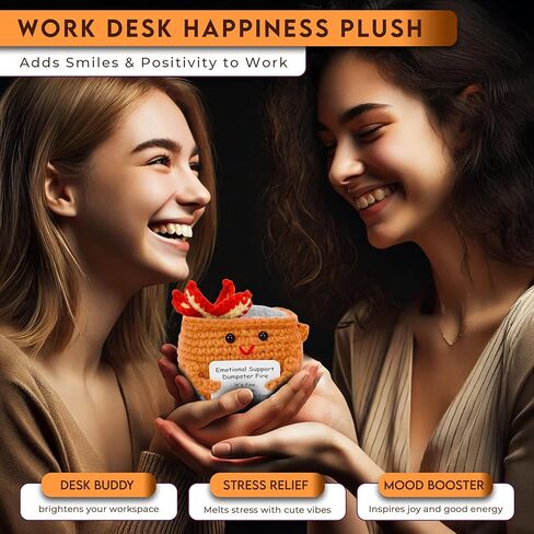 إكسسوارات مكتب النيران الوردي المخلل - الدعم العاطفي - الدعم العاطفي دمى النار يدويًا من الكروشيه اللطيف للقلق والتوتر الدعم العاطفي الدعم العاطفي ديكور مكتب الكروشيه in Kuwait