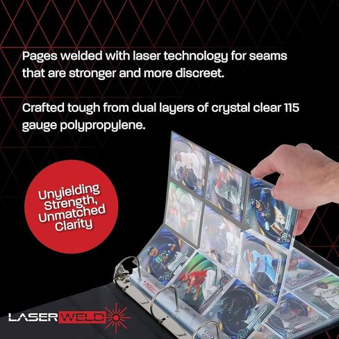 BCW LaserWeld 9 Pocket Pages | Premium Ultra Flat and Clear Pocket Pages for Cards - 500 Page Pack | Trading Card Binder Sleeves for Pokemom, MTG, Yugioh, Baseball, Basketball, and More in Saudi Arabia