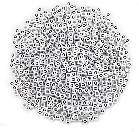 600pcs 6x6mm مربع رمز الأكريليك # الخرز لأساور الصداقة صنع المجوهرات ، قاعدة أكريليك أبيض مع رمز أسود # حبات لأساور الحرف DIY قلادات مفتاح السلاسل in Kuwait