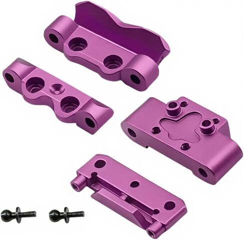 Front Bulkhead and Rear Pin Mounts Set Aluminum Meta for Losi Micro b Losi Micro t Upgrades Parts 1/24 1/28 Accessories Rc Car 2WD Buggy RTR LOS00007 Replacement (Purple) in Kuwait