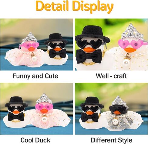 wonuu Pair Set of 2 Colorful Wedding Rubber Ducks, Bride Groom Duckies Marriage Rubber Duck Mini Couple Ducky for Ceremony Gift Souvenir Marry Blessings Elegant Heartwarming Present, White in Saudi Arabia