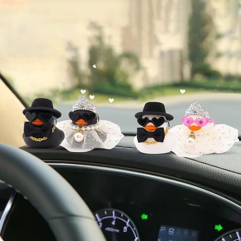 wonuu Pair Set of 2 Colorful Wedding Rubber Ducks, Bride Groom Duckies Marriage Rubber Duck Mini Couple Ducky for Ceremony Gift Souvenir Marry Blessings Elegant Heartwarming Present, White in Saudi Arabia