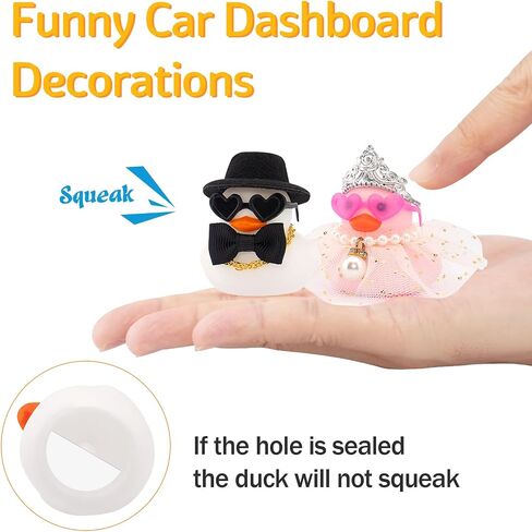 wonuu Pair Set of 2 Colorful Wedding Rubber Ducks, Bride Groom Duckies Marriage Rubber Duck Mini Couple Ducky for Ceremony Gift Souvenir Marry Blessings Elegant Heartwarming Present, White in Saudi Arabia