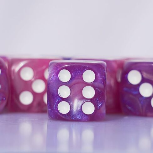 20pcs D6 Dice 16mm dice acrylic set for rpg mtg dnd dice table games and board games (Pink+Blue) in Kuwait