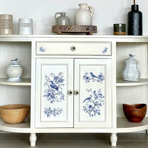 فرك Peaceblue على ملصق صائق النقل لزخارف الأثاث Craft Decor 6 "x12" الفروع والطيور الأزرق ، و 3pcs مضاد للماء UV DTF in Kuwait
