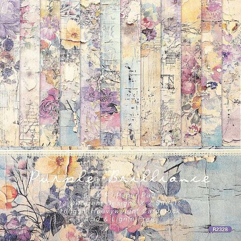 24 Sheets Vintage Floral Scrapbook Paper Pad, 6"×6" Single-Sided Flower Patterned Cardstock Pads, Decorative Scrapbooking Paper for Card Making, Craft Art, Junk Journals, Greeting Cards in Saudi Arabia